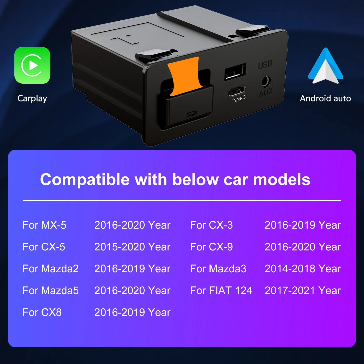 Type-C Mazda Wireless Carplay Retrofit Kit, Supports Netflix