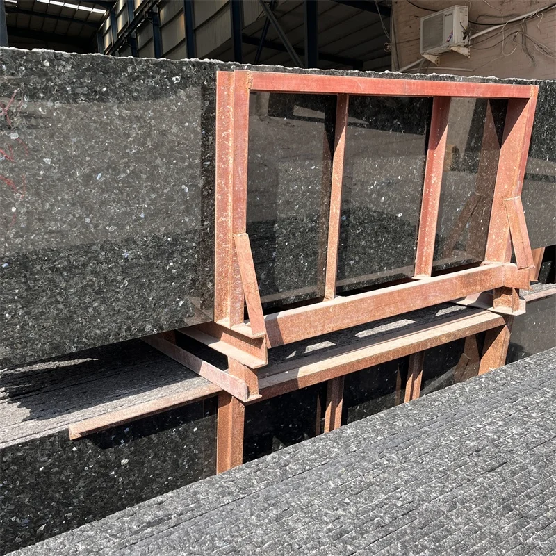 최고 품질의 천연 블루 펄 화강암 슬래브, 실외 벽면용 공장 직판 제품, 청색 화강암 조리대