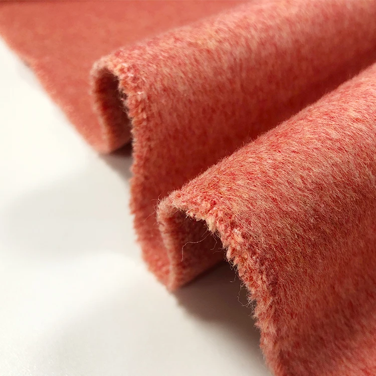 2022 New Product 100% Wool Alpaca Velvet Flannel Fleece Coat Fabric Woven Yarn Dyed Pattern for Girls' Jackets and Suits
