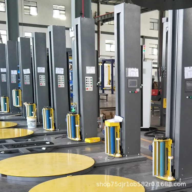 Automatic Film Packing Ring Wrappers Pallet Turning Table Stretch Starch Wrapping Packing Machine