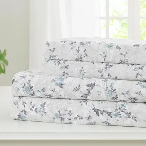 Soft Microfiber and Wrinkle Free Sheets -  Flat Sheet, Fitted Sheet with Deep Pockets, & Pillowcases