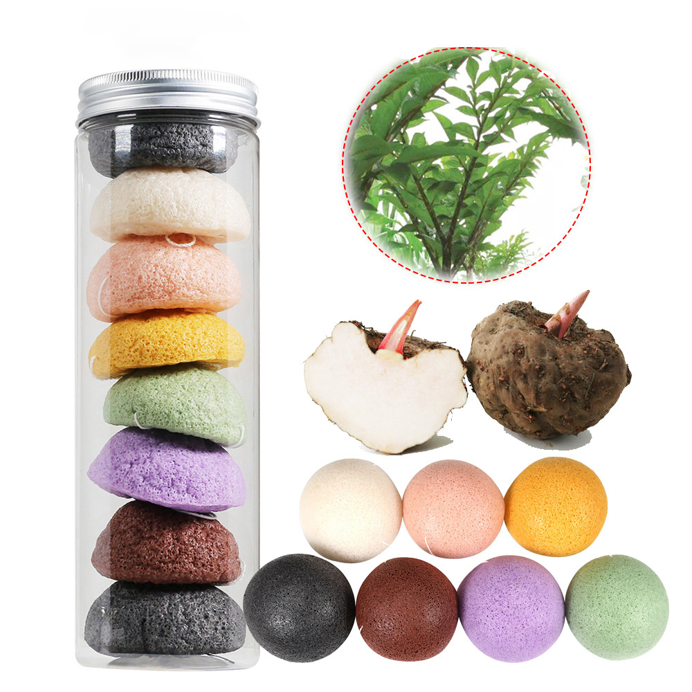 Прямая поставка с завода, губка Amazon konjac, многоцветная Очищающая натуральная коньяк-губка для лица