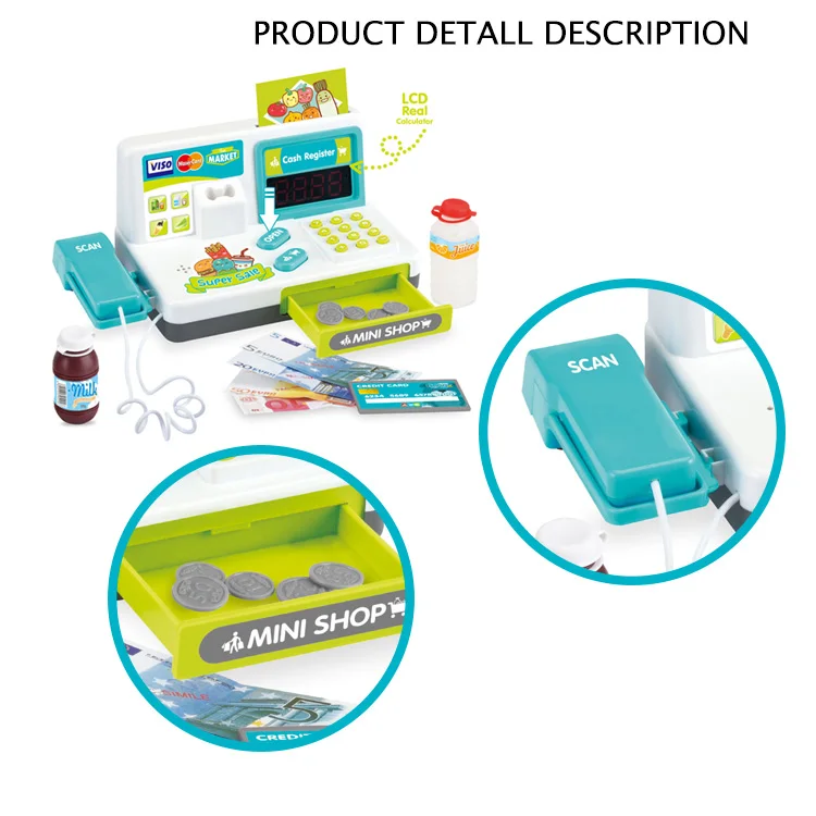 Ролевая игра, счастливый кассир, детская игра для покупок, игрушка со звуком света для кассового аппарата