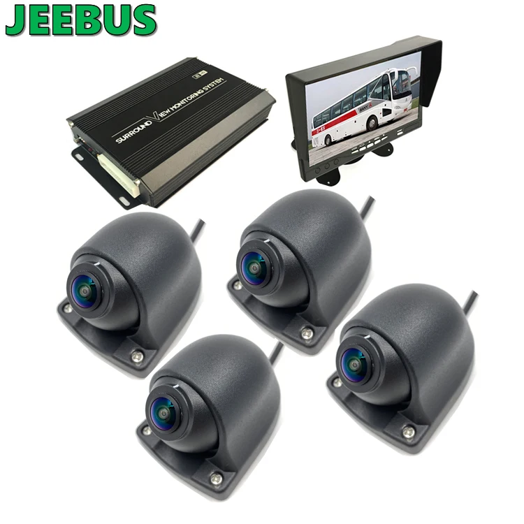 HD Bird Eye View Night Vision Monitoring 360 Degree 3D Panoramic Car Camera System