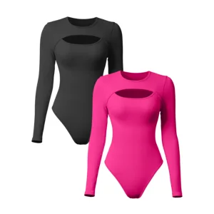 High Quality Seamless Fitness Hollow Out Long Sleeved Gym Women's Yoga Bodysuit