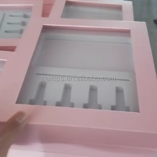 Professional Nail Extension Gel X Tips Set Pink Box With Uv Led Lamp