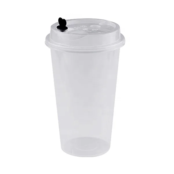 500ml One Time Plastic Juice PP Injection Cup With Lid
