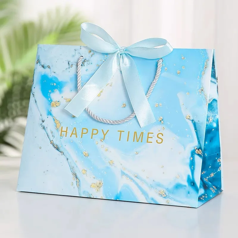 Luxury Custom Gift Packaging Paper Bag With Ribbon manufacture