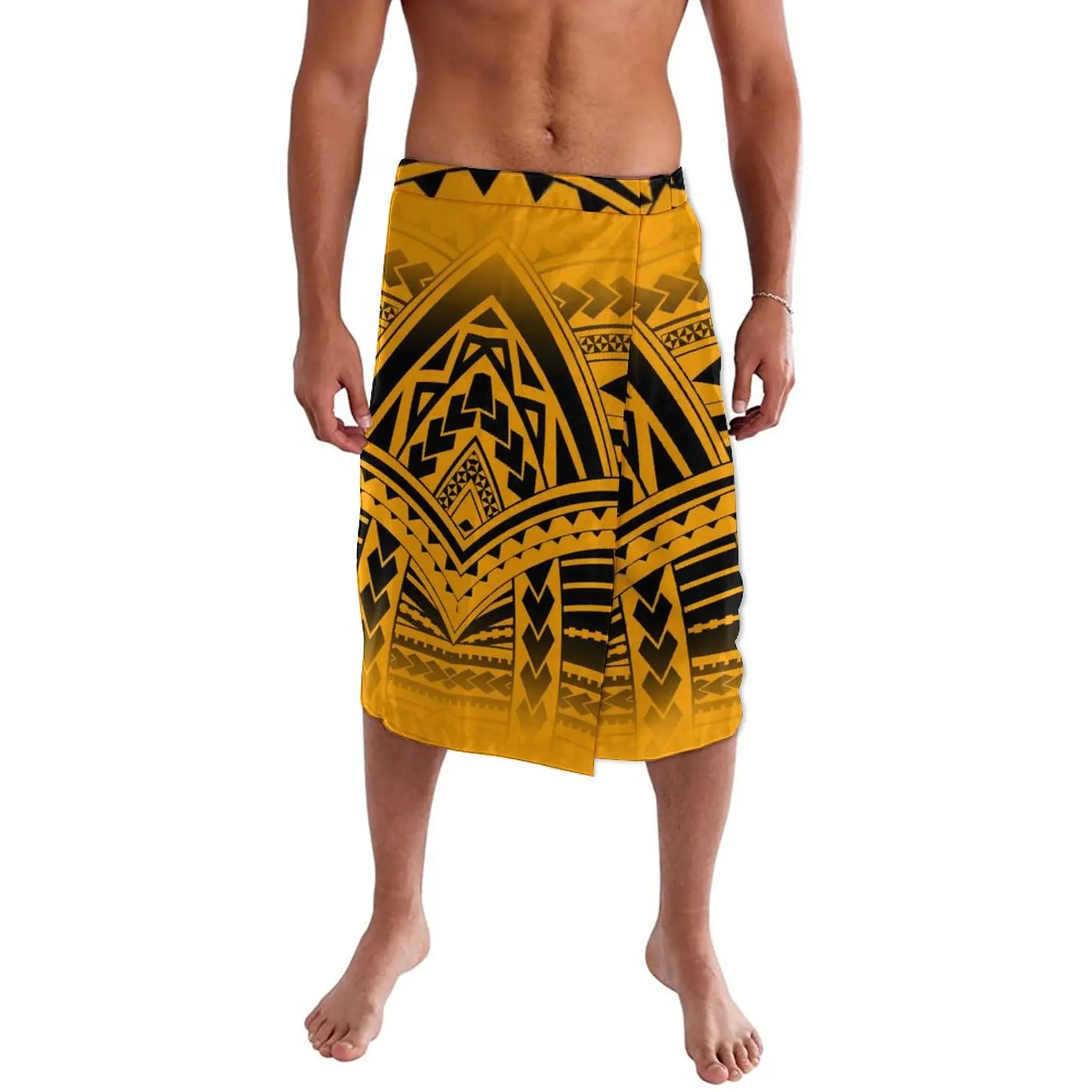 High Quality Custom Polynesian Tribal Design Samoa Lavalava Tatau Ie Faitaga Tupenu Mens Wrap Skirt Hawaiian Sarong for Men