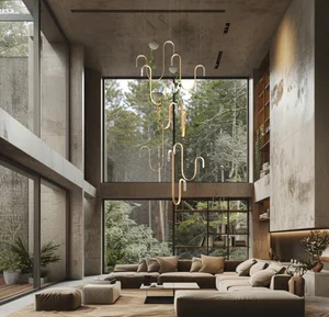 ECOJAS Luxury Glass Chandelier for Hotel Lobby Super Market Wedding Hotel New Design Large Pendent Light