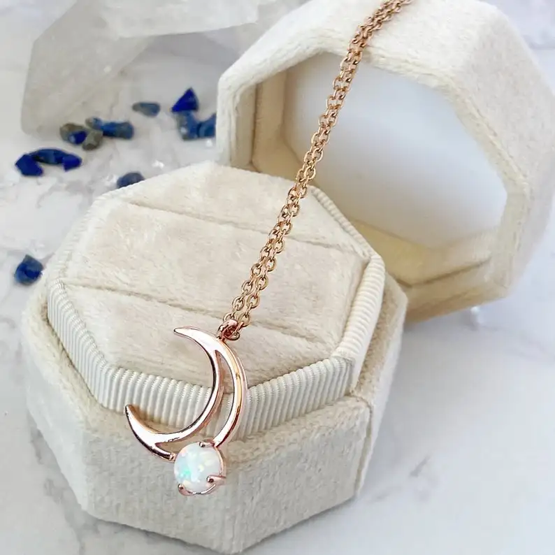 Inspire ювелирные изделия колдовское ожерелье Луна фазы ожерелье милый вырез Луна с опалом ожерелье для женщин подарок