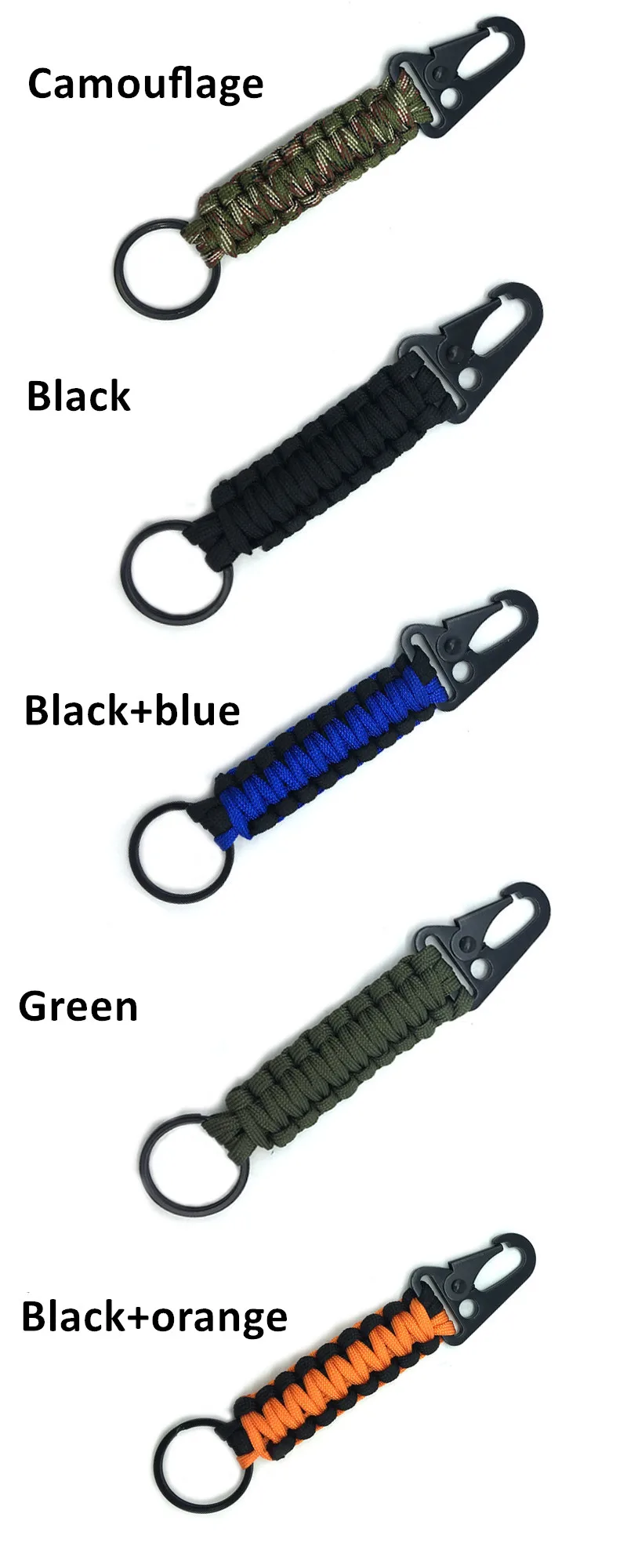 Custom Paracord Carabiner Keychain For Camping And Hiking_voghion.com