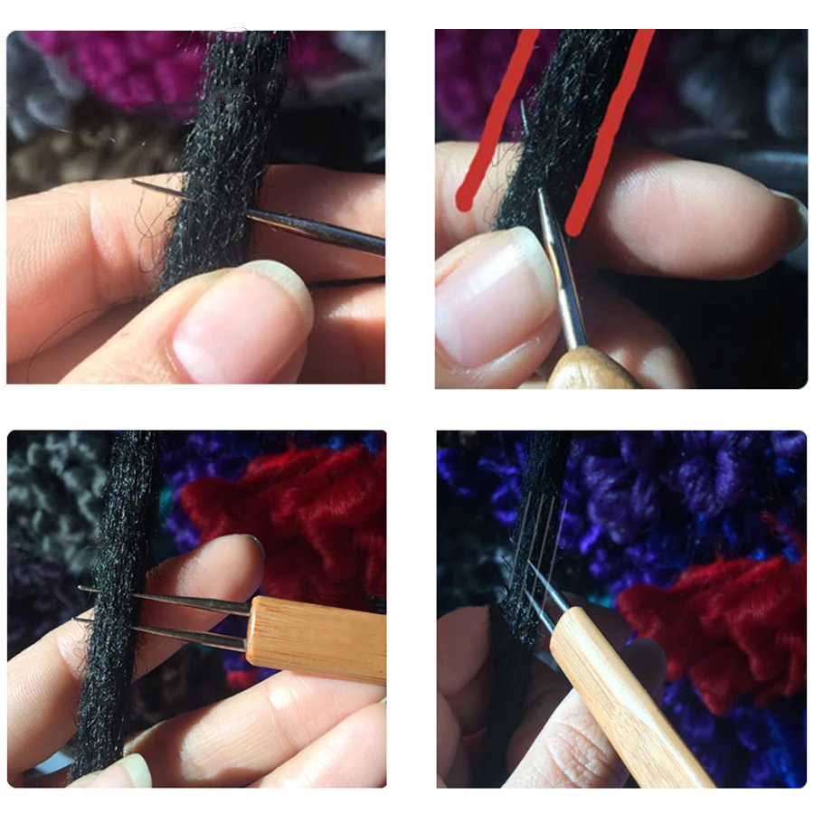 AliLeader Bamboo Handle Dreadlocks Hook Needle