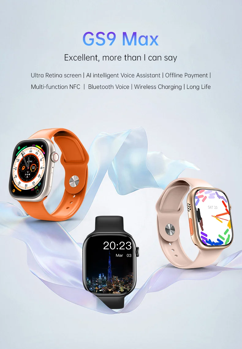 GS9 max Smart Bracelet NFC Waterproof Ip68 Sport Smart Watch