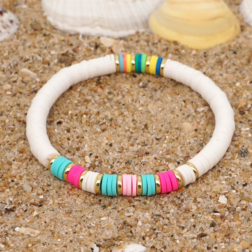 Polymer Clay Beads Bracelet Custom Design Colors Beaded Bracelets Friendship Bracelets