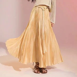 Fast Shipping Miyake Pleated Dress Design Stretch Casual A-line Skirt Ladies Elegant Skirt