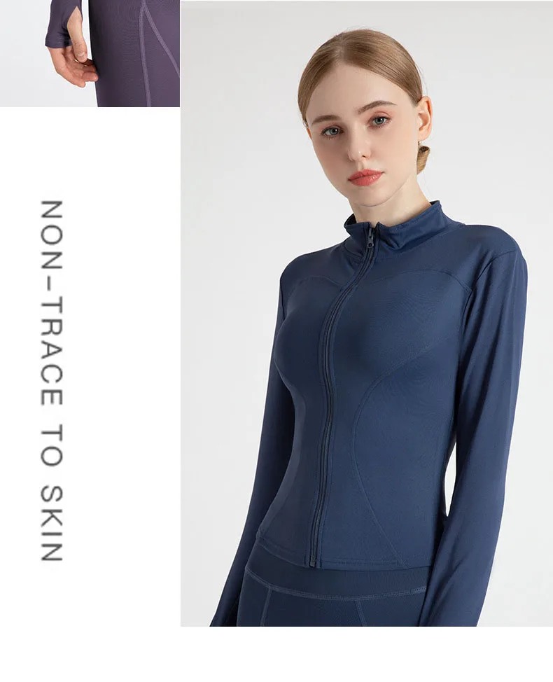 Lightweight High Stretchy Full Zipup Yoga Workout Jacket Athletic Full