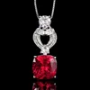 Red corundum pendant with chain