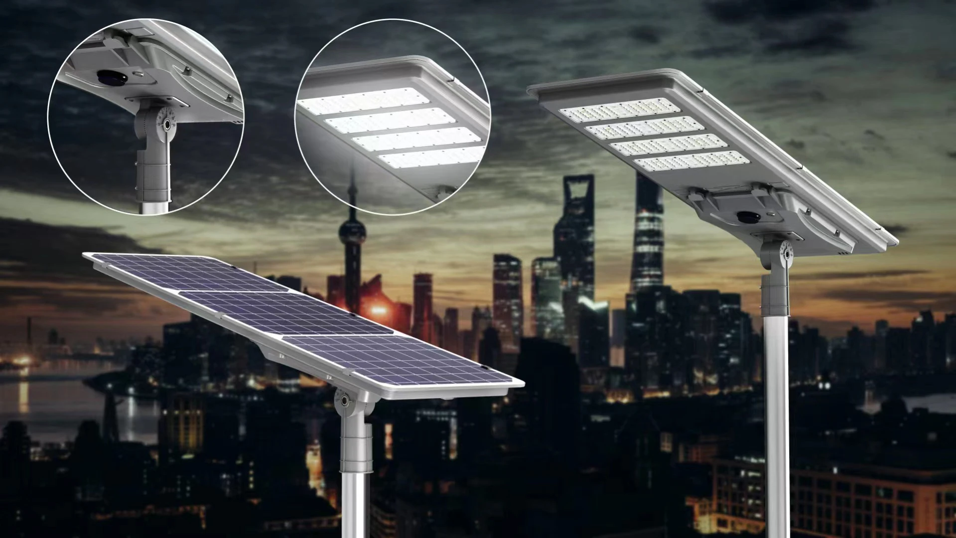 300W 400W 500W Solar Powered LED Street Light Remote Control Light Control IP65