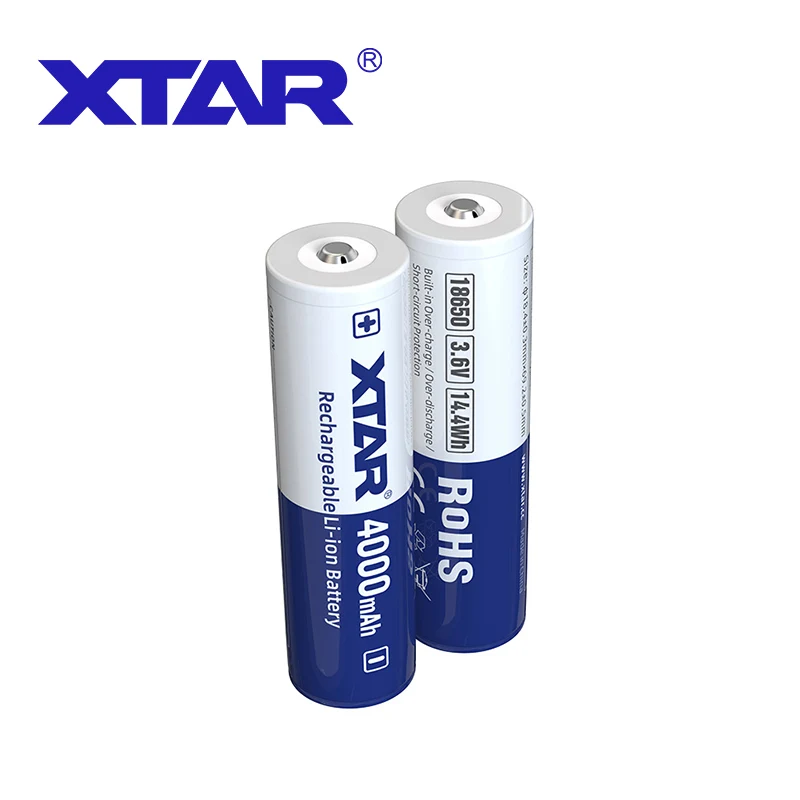 XTAR High Capacity 3.6V 18650 4000mAh 10A Lithium Ion Battery Rechargeable Li-ion 18650 Batteries