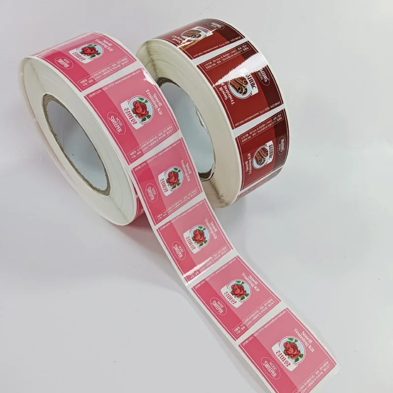 Custom Waterproof Private Label Trapezoid Logo Sticker Printing Roll  Packaging Label
