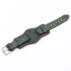 New Style Genuine Leather  Watch Straps Cable Stitching Universal Luxury Leather Handmade Dyed Customized Size for  Men