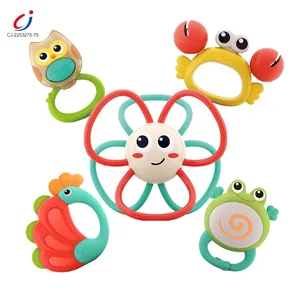 Chengji New Arrival Animal Band Toddlers Sensory Teething Rattles Shaking Hand Bell Baby Bell Teether Toy