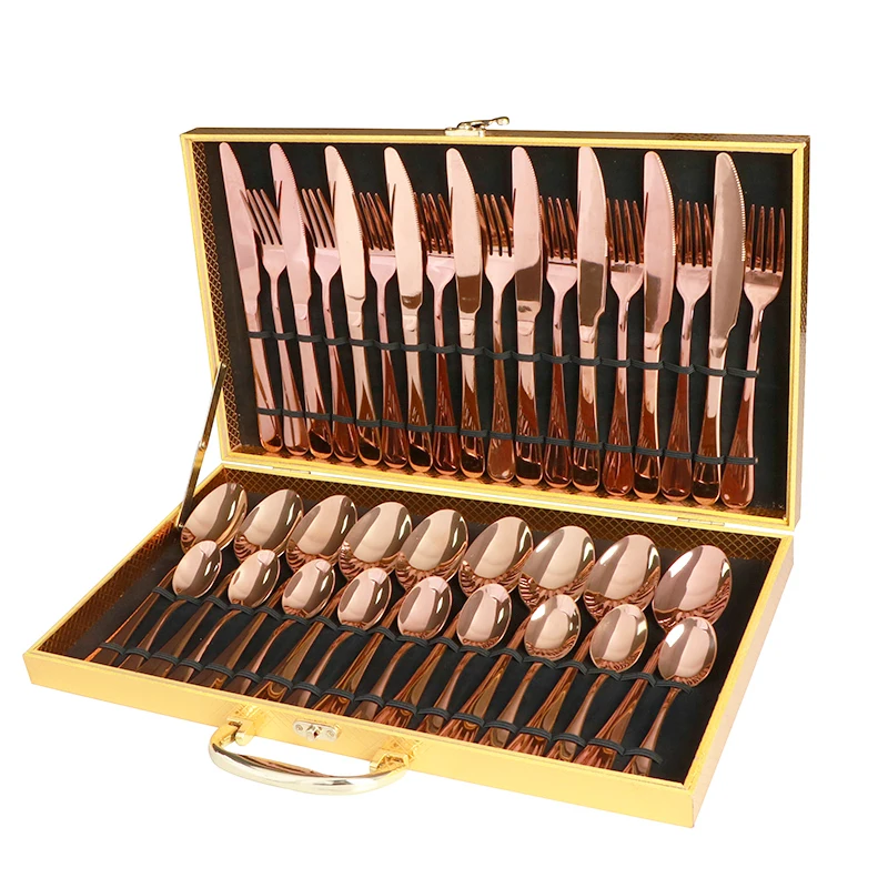 Beijiyi 30 Pcs Gold Silverware Set for 6, Fo/od Grade Stainless