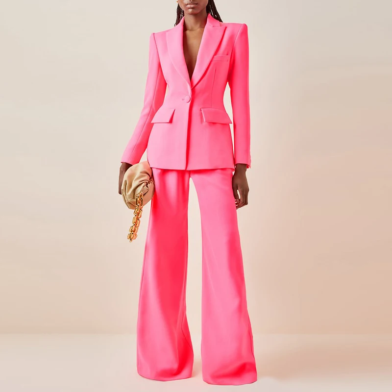 pink womens pant suit