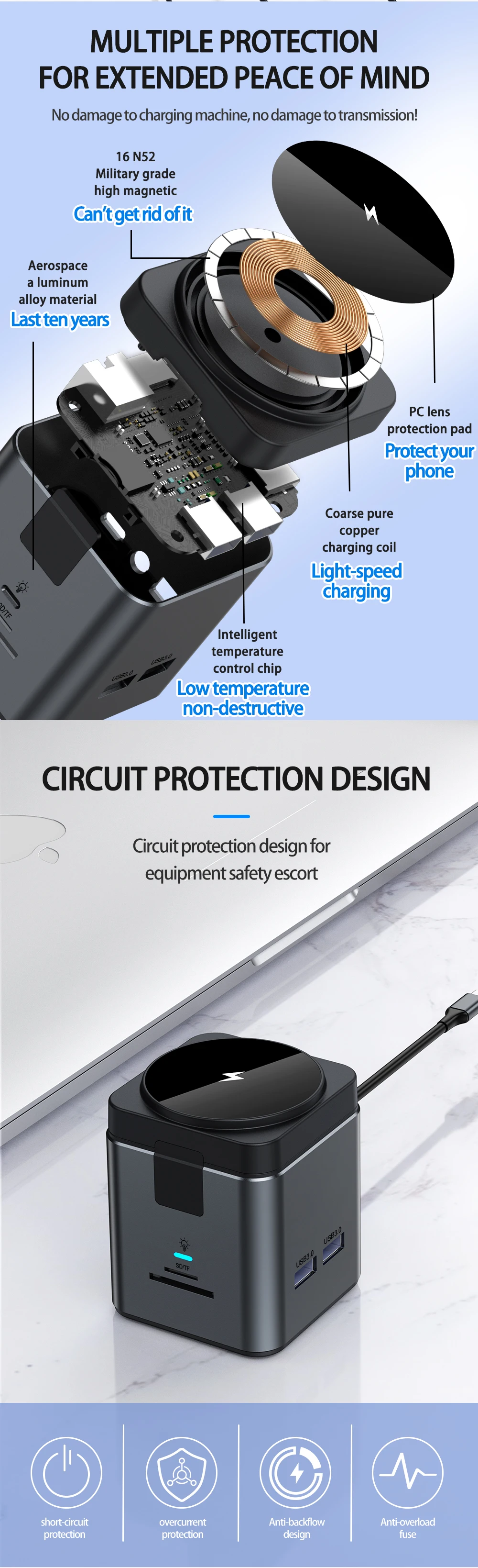 thumbnail image 2 of 8-in-1 Multiport USB-C Hub To USB 3.0 & 4K Adapter - Silver, Powered Type-C Hub 2 of 5
