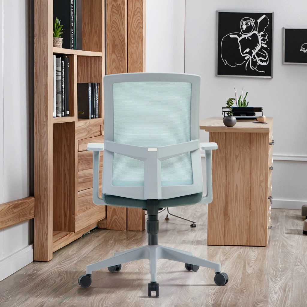 Simple Comfortable Home Study Ergonomic Conference Chairs Modern Executive Padded Seat Plastic Back Contoured Design Adjustable 2