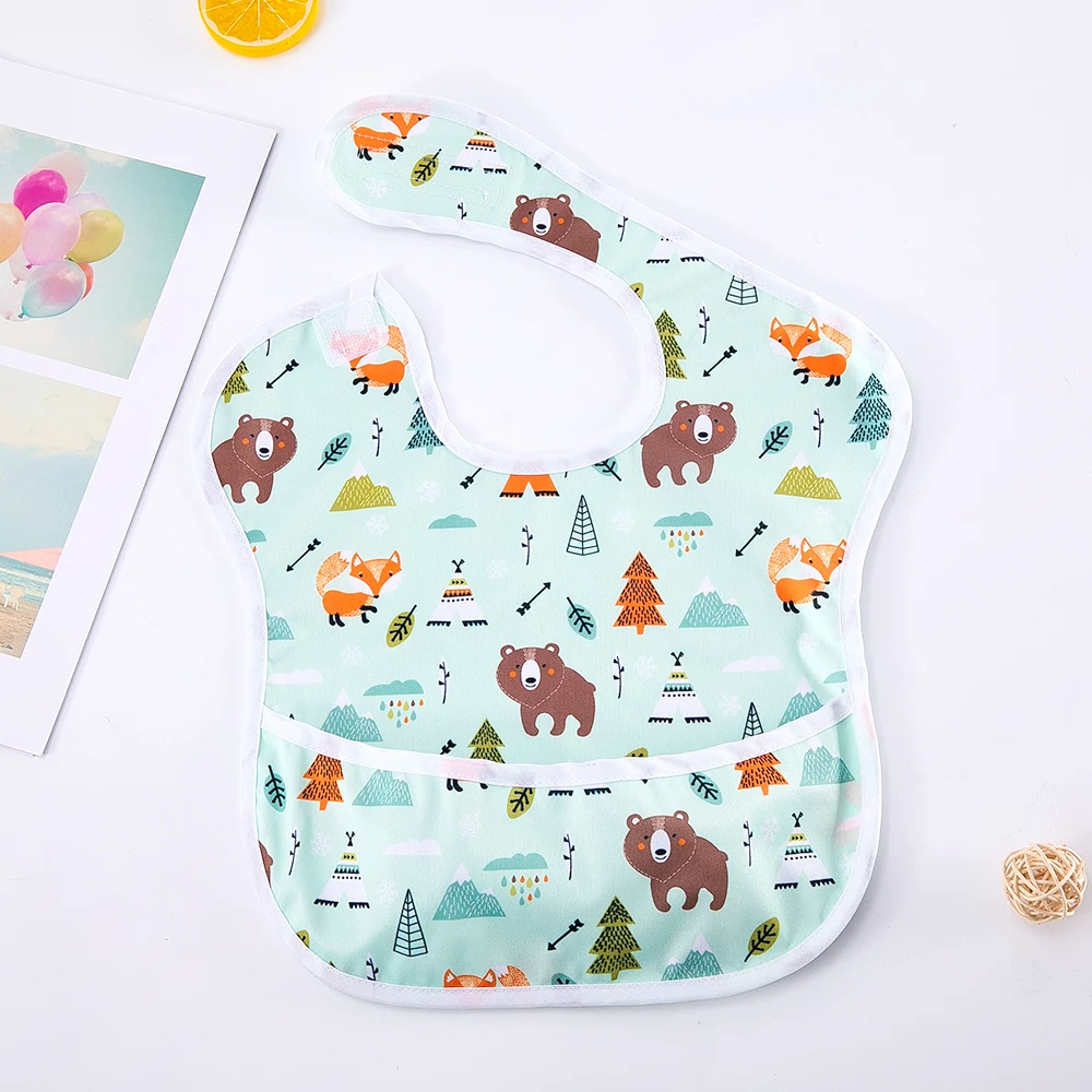 soft and comfortable,absorbent cotton Baby Bibs with pocket, anti-dirty bib,cute print bibs for babies details