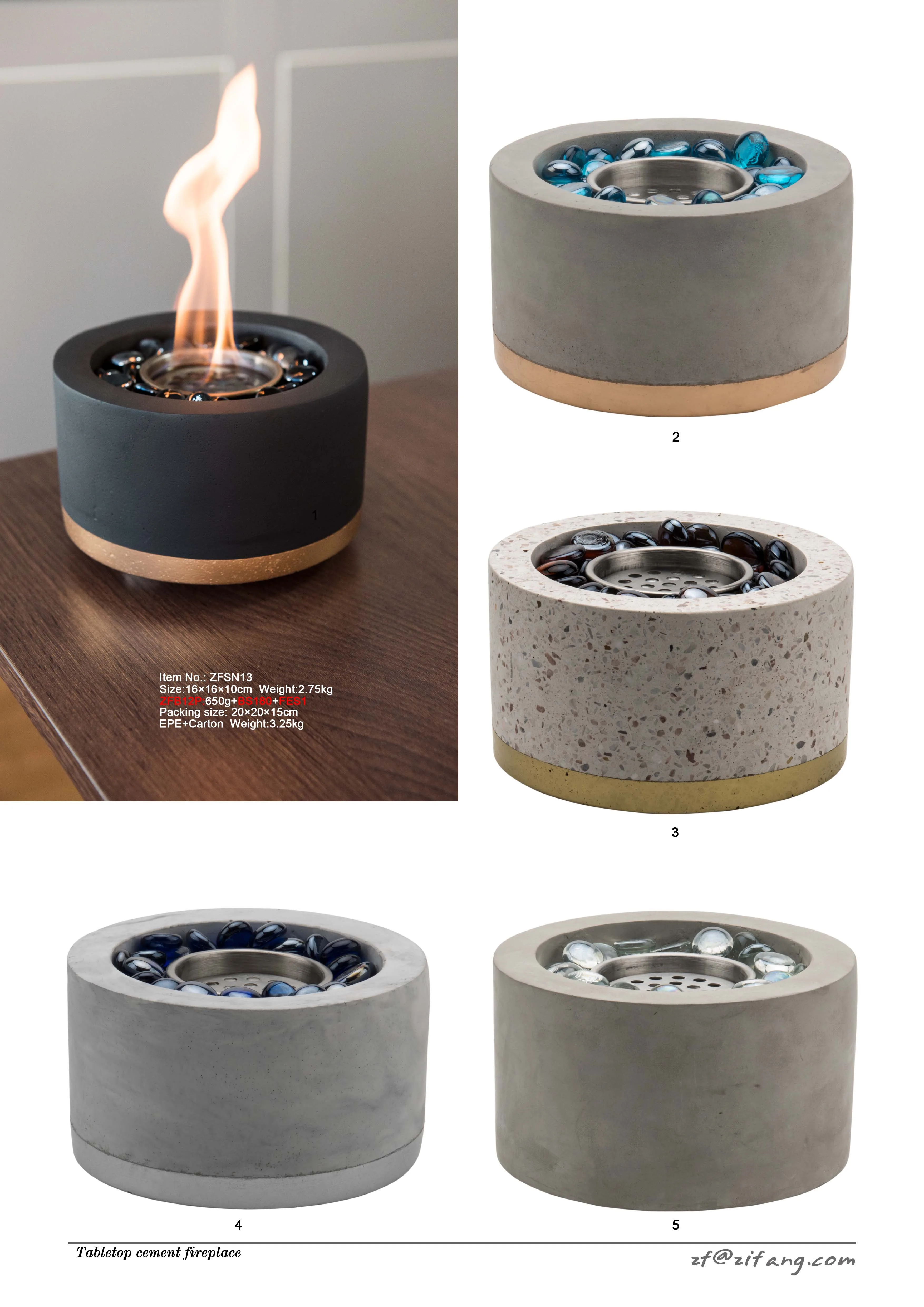 High Structure Concrete Portable Decoration Heater Concrete Gypsum Clean Energy Tabletop Fire Bowl Ethanol Mini Fireplace