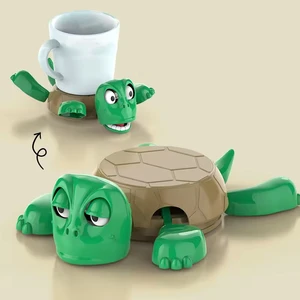 EPT New Green Turtle Cup Holder 3d Funny Animated Turtle Coasters Toy With Funny Expression for Drinks