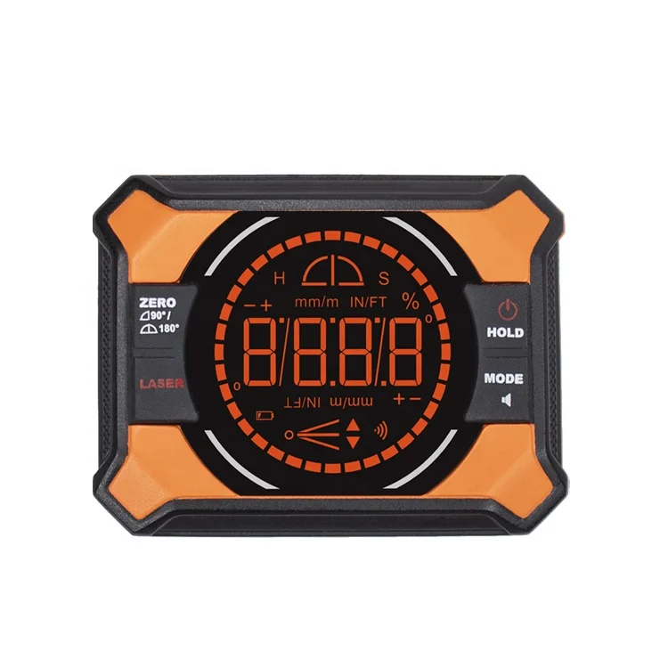 2023 NEW Digital Angle Ruler with 2 Lasers & IP54 Inclinometer Level, LED Display Gauge