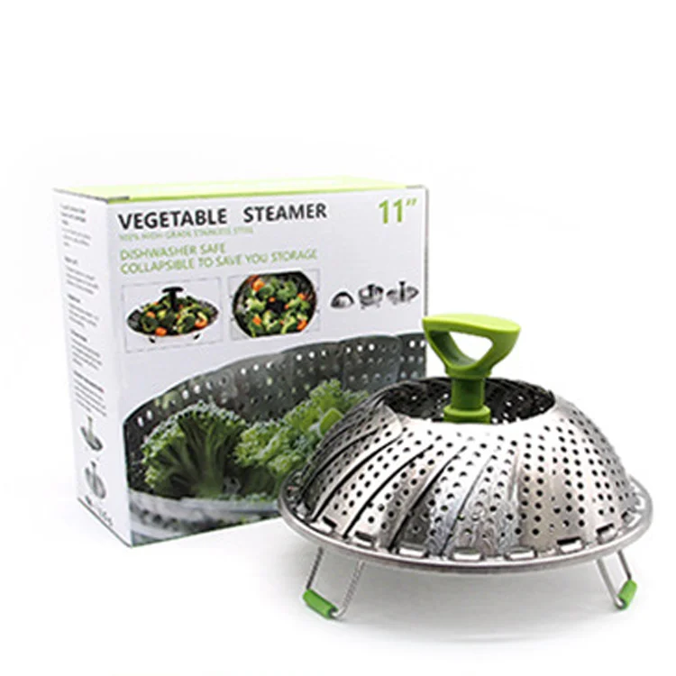 Multifunctional Folding Steam Rack Stainless Steel Kitchen Accessories  Steamer Retractable Vegetable Drain Tray Fruit Baskets - AliExpress