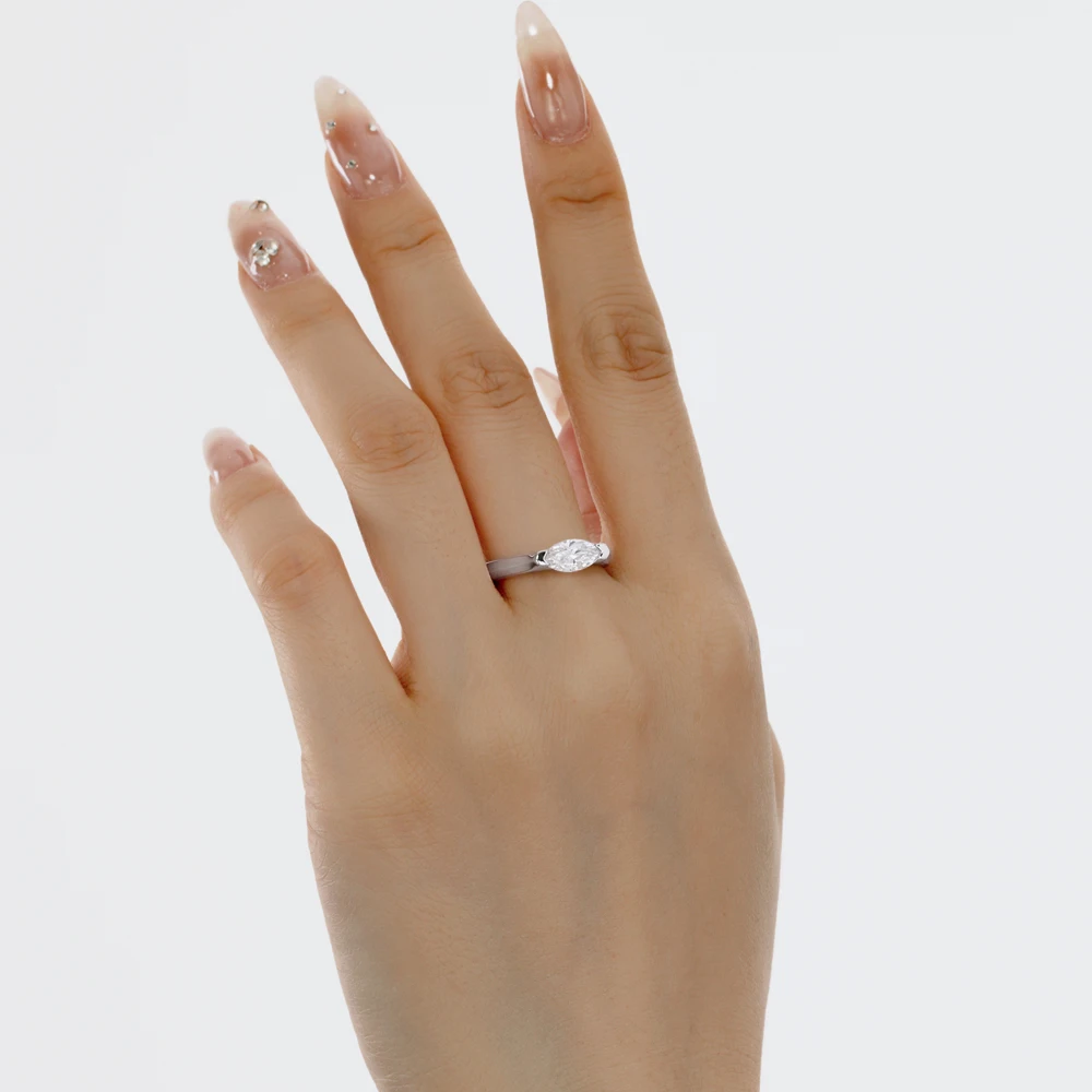KAKODIY Hot Selling Zircon Fine Jewelry 925 Sterling Silver 18K Gold Plated Ring Marquise Women's Wedding Engagement Ring detail 2