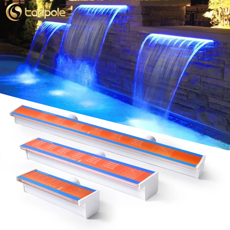 Factory Wholesale Water Cascade Fountain Indoor Led Water Fall Rgb Water Features Waterfall for Swimming Pool