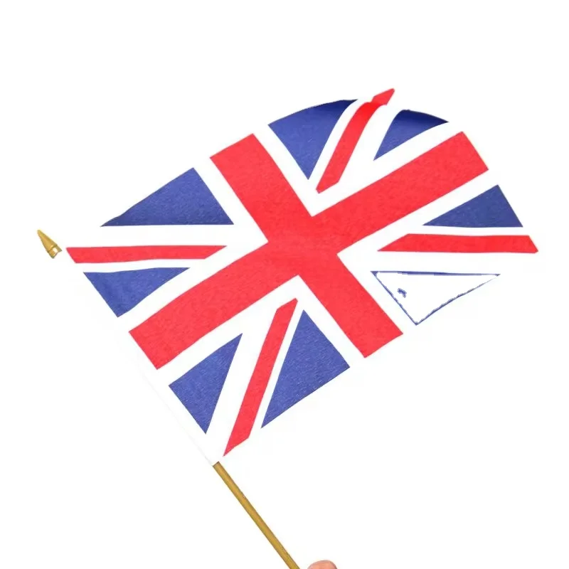 Wholesale High Quality Mini Hand Held Flag UK Hand Waving Flag With Wooden Pole