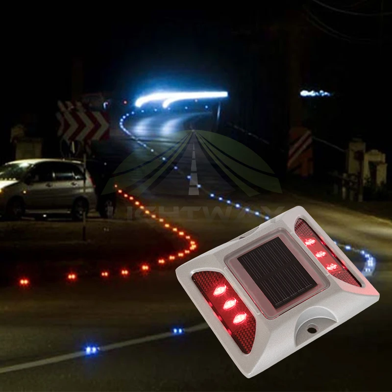 Aluminum Solar Power Flashing LED Road Marker Cat Eye Road Stud Raised Pavement Marker Light for Driveway