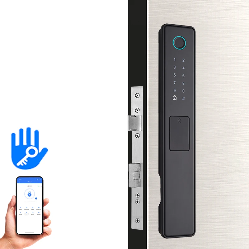 5CM Width Handleless TTLOCK Fully Automatic Unlocking Digital Combination Smart Door Locks