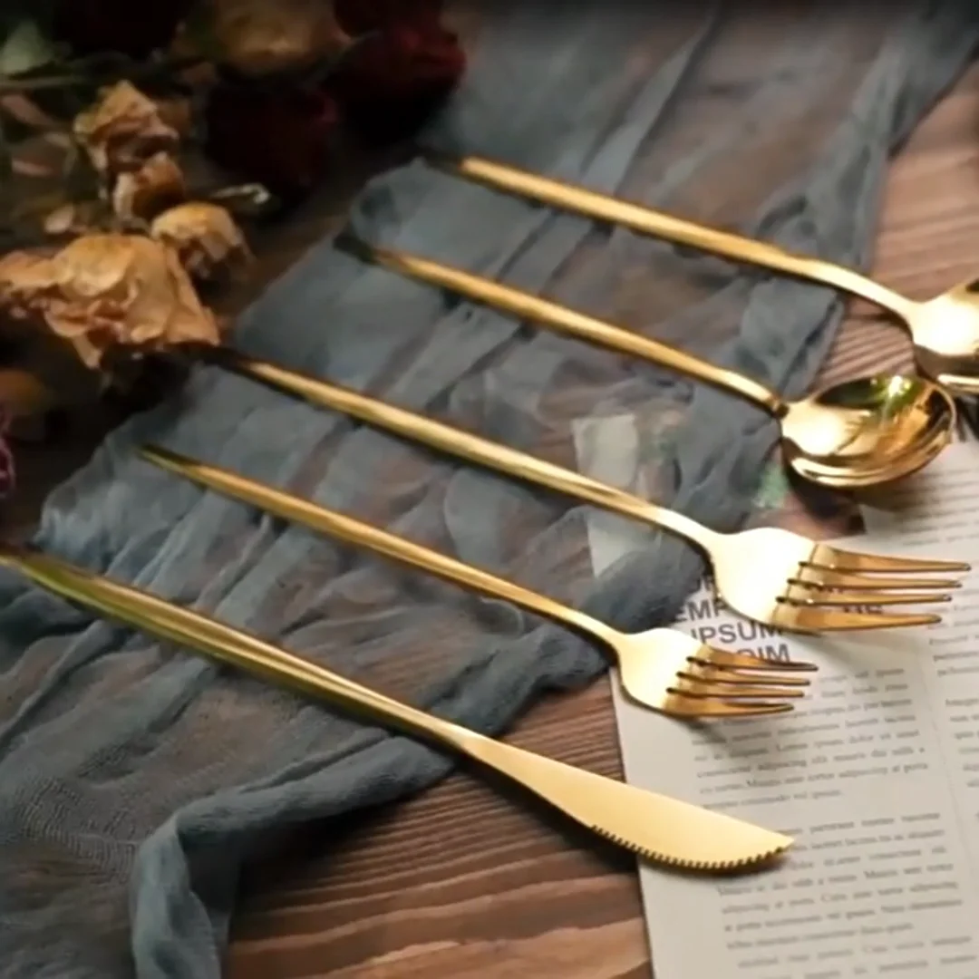 Wholesale Golden Wedding Silverware Stainless Steel Portuguese Spoon