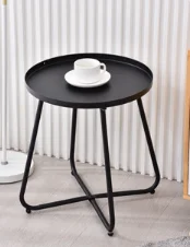 Nordic Small-sized Round Table, Iron Art Balcony Coffee Table, Modern Simple Living Room Sofa-side & Bedside Mini Tea Table