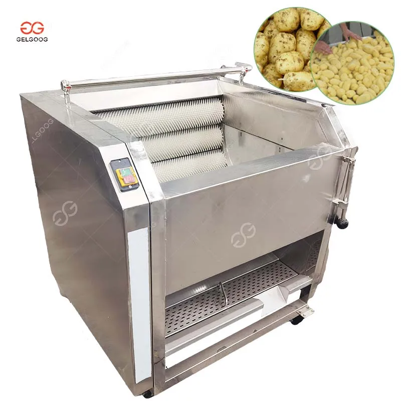 Stainless Steel Automatic Cassava Peeler and Washer Pictures Small Brush Potato Cleaning Cassava Peeling Machine