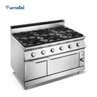 Commercial 6 Burner Gas Cooker 900 Series 6-Burner Gas Cooking Range With Oven