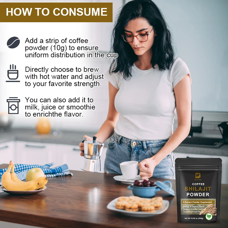 Shilajit Extract with 9 Natural Ingredients Blended Shilajit Instant Coffee Powder 200g