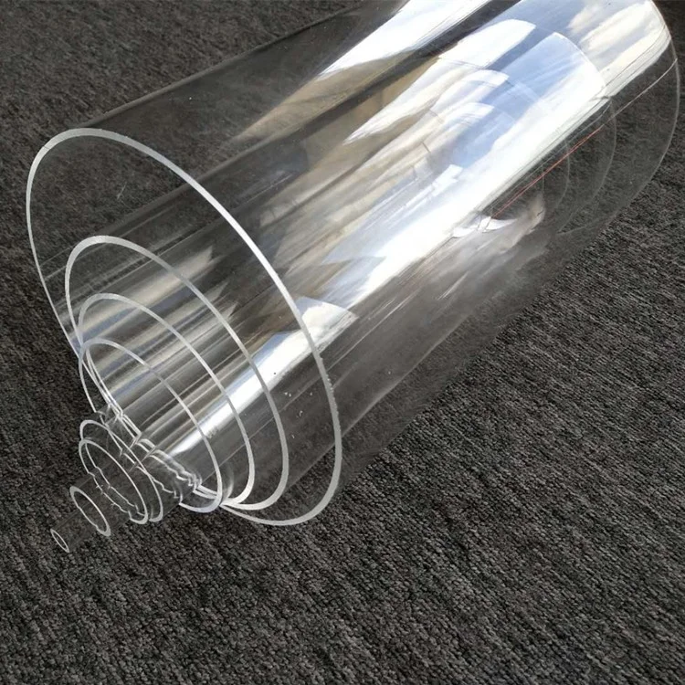 Optical Transparent Grade plastic acrylic round tube with UL746C (f1) UV Stable