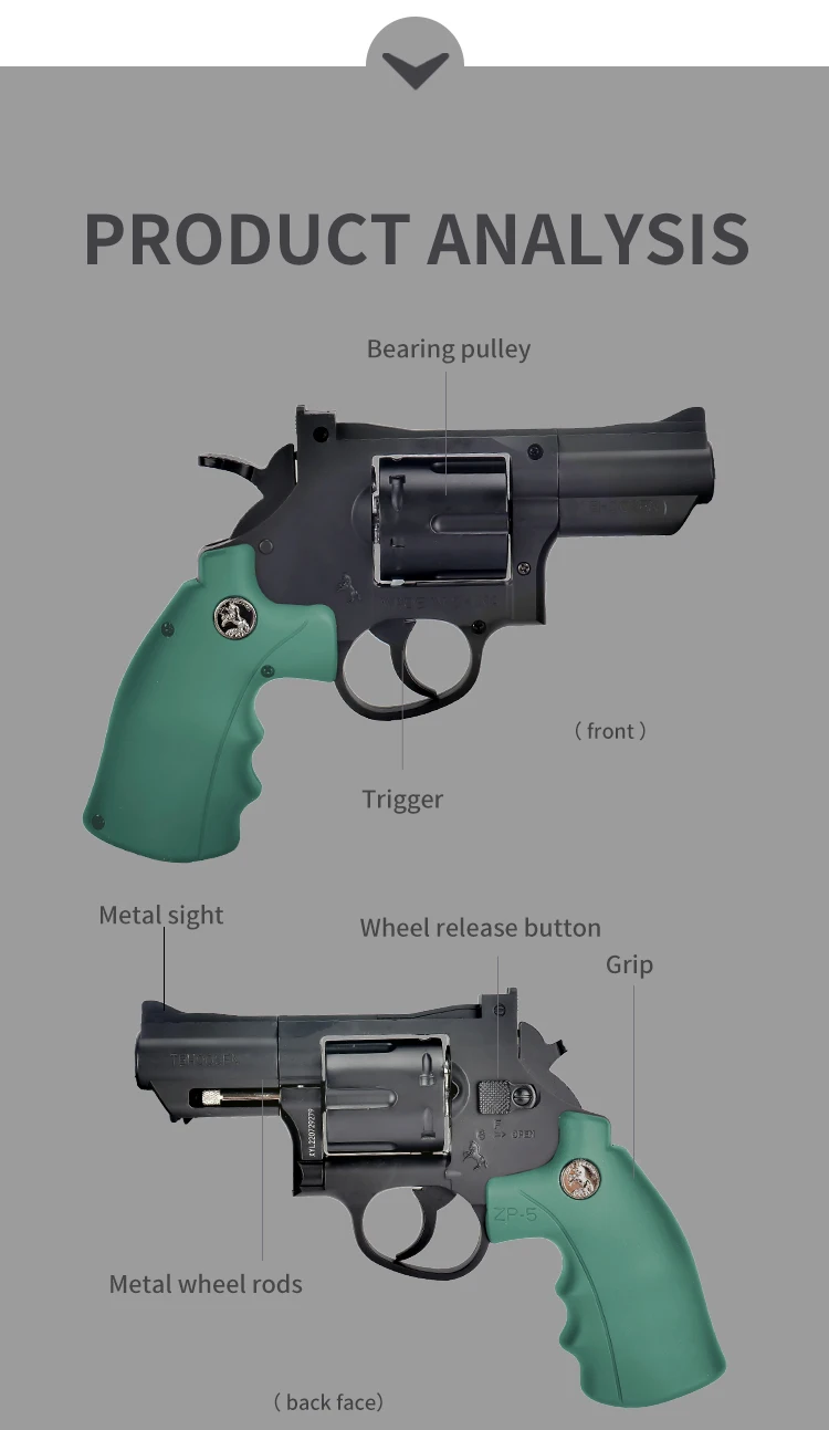 Hot Selling Uk In Stock Revolver Slamming Loaded Kids' Simulation Firing Shell Throwing Zp5 Toy