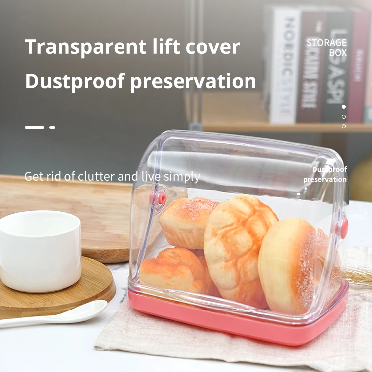 ITEM NO.355 Multifunction Home Supplies Kitchen Desktop Plastic Flip Top Bread storage box