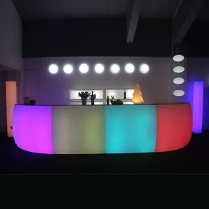 Bar KTV LED Lighting Sectional Plastic Wine Cocktail Table Modern Commercial Colorful Luminous Bar Counter